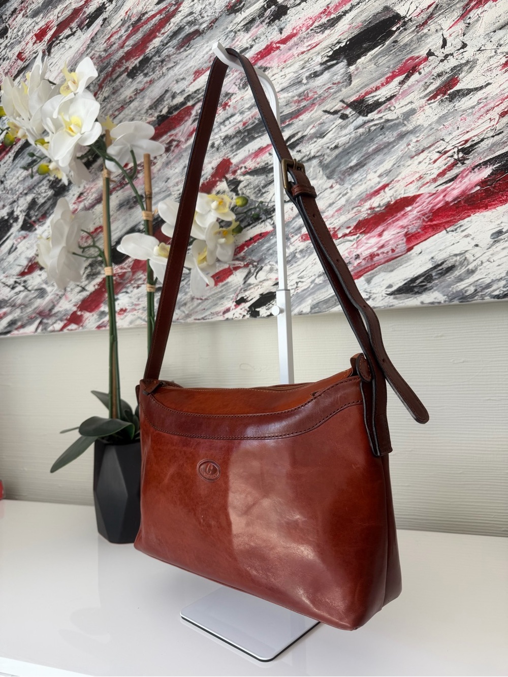 Vintage Ceancarel Portugal Genuine Leather Crossbody Purse Made in Portugal